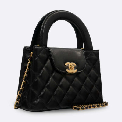 CHANEL KELLY BAG SMALL BLACK SHINY CALFSKIN