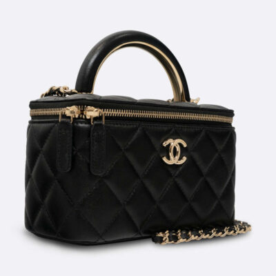 CHANEL VANITY MINI BLACK LAMBSKIN