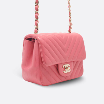 CHANEL FLAP BAG MINI PINK LAMBSKIN