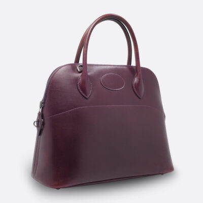 HERMES BOLIDE 31 RAISIN BOX CALF