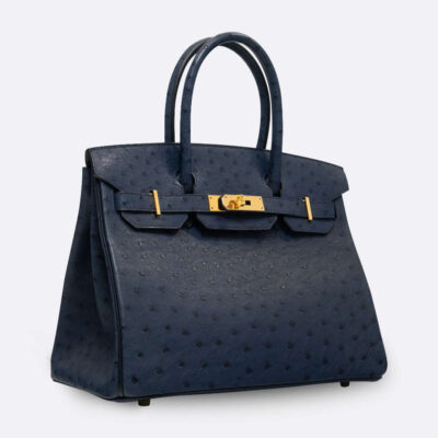 HERMES BIRKIN 30 BLEU IRIS OSTRICH