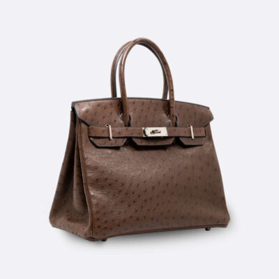 HERMES BIRKIN 30 MARRON FONCE OSTRICH