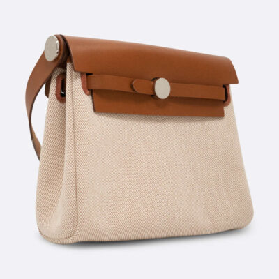 HERMES HERBAG MINI FAUVE TOILE H/VACHE