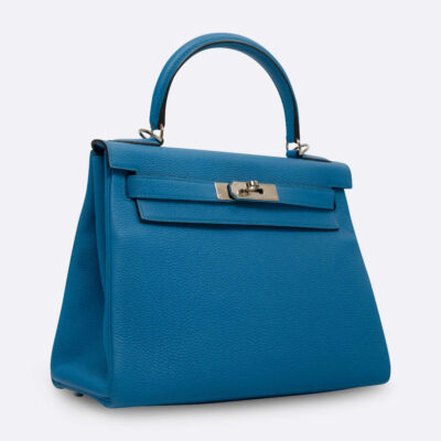 HERMES KELLY RETOURNE 28 BLEU ZANZIBAR TOGO