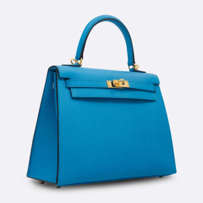 HERMES KELLY SELLIER 25 BLEU FRIDA EPSOM