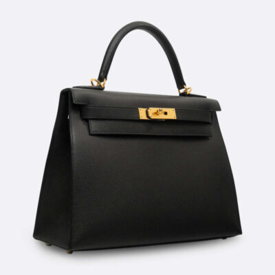 HERMES KELLY SELLIER 28 BLACK EPSOM
