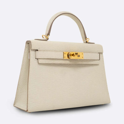 HERMES MINI KELLY MINI MUSHROOM CHEVRE MYSORE