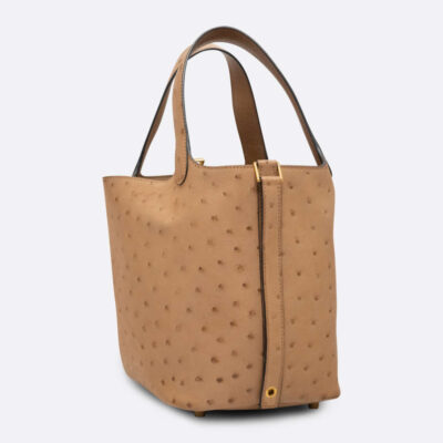 HERMES PICOTIN 18 CHAI OSTRICH