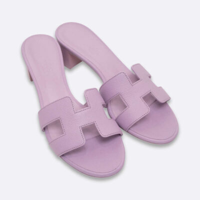 HERMES SANDALS OASIS EU 37 VIOLET EPSOM
