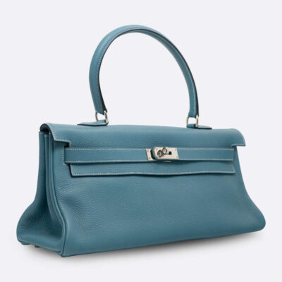 HERMES SHOULDER KELLY 42 BLEU JEAN TOGO