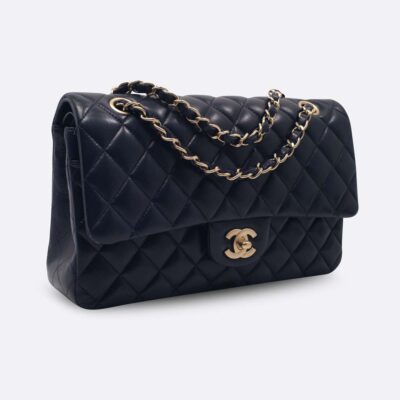 CHANEL CLASSIC HANDBAG MEDIUM MIDNIGHT BLUE LAMBSKIN