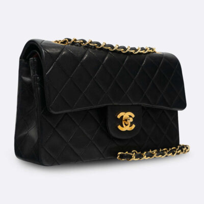 CHANEL CLASSIC HANDBAG SMALL BLACK LAMBSKIN