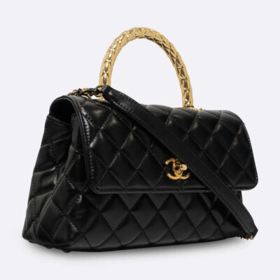 CHANEL COCO HANDLE SMALL BLACK LAMBSKIN