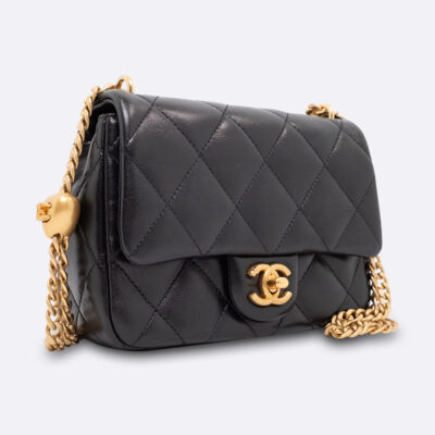 CHANEL FLAP BAG MINI BLACK LAMBSKIN