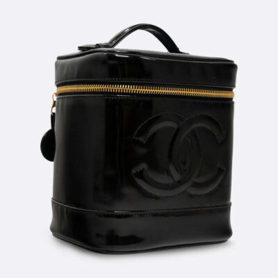 CHANEL VANITY LARGE BLACK PATENT