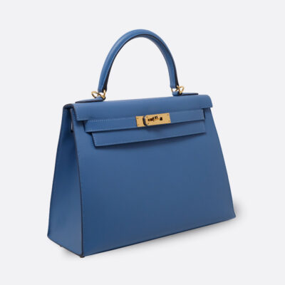 HERMES KELLY SELLIER 28 BLEU AZUR EPSOM