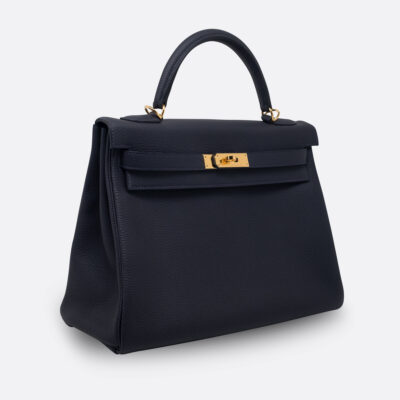 HERMES KELLY RETOURNE 32 BLEU NUIT TOGO