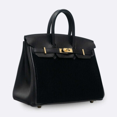 HERMES COTE A COTE TUFFETAGE 25 BLACK SWIFT