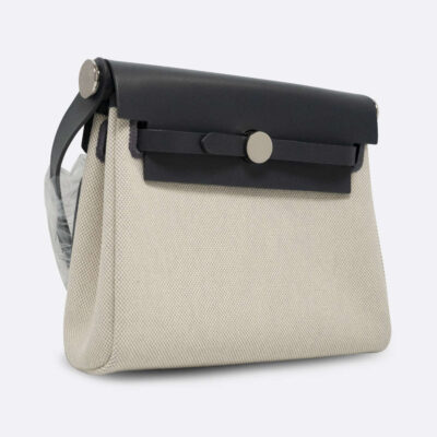 HERMES HERBAG MINI ARDOISE TOILE H/VACHE