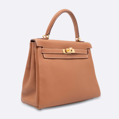 HERMES KELLY RETOURNE 25 GOLD TOGO