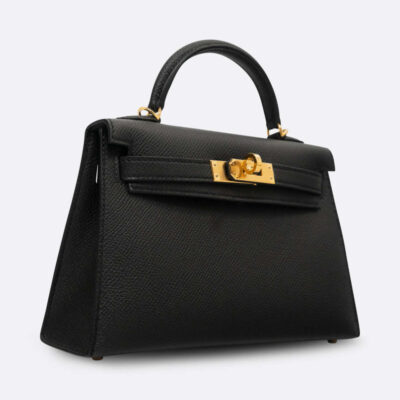HERMES MINI KELLY 20 BLACK EPSOM