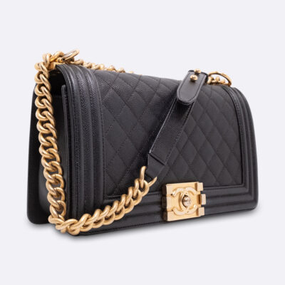 CHANEL BOY CHANEL MEDIUM BLACK CAVIAR