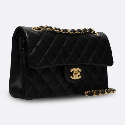 CHANEL CLASSIC HANDBAG SMALL BLACK LAMBSKIN