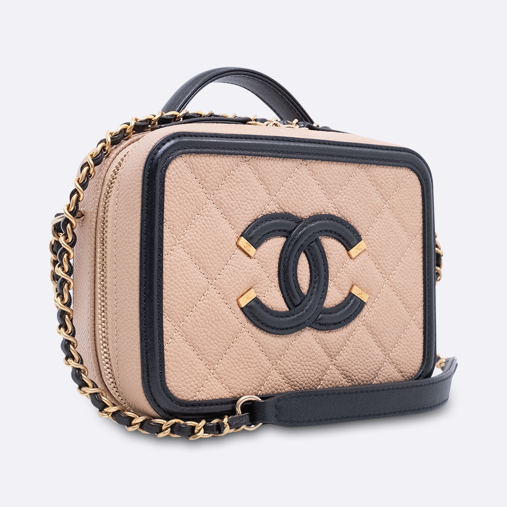 CHANEL FILIGREE VANITY SMALL BEIGE CAVIAR
