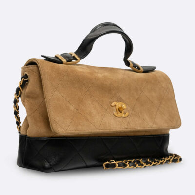 CHANEL FLAP BAG MEDIUM BROWN SUEDE