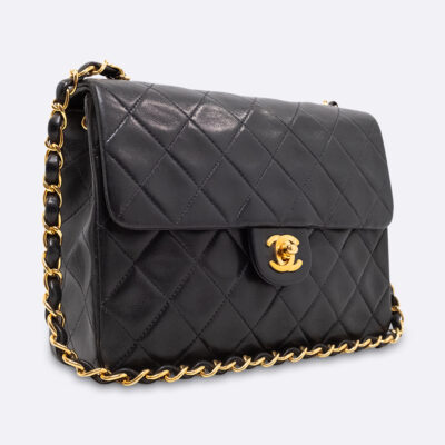 CHANEL FLAP BAG SMALL BLACK LAMBSKIN