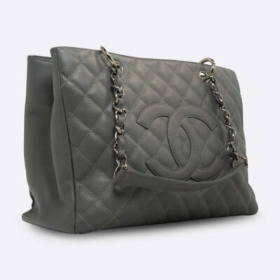 CHANEL GST GRAND SHOPPING TOTE MEDIUM GREY CAVIAR