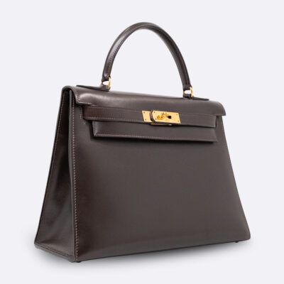 HERMES KELLY SELLIER 28 CHOCOLATE BOX CALF