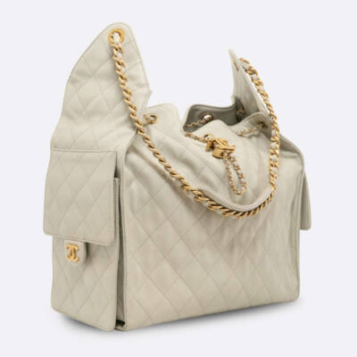 CHANEL CHANEL 25 SMALL GREY CAVIAR