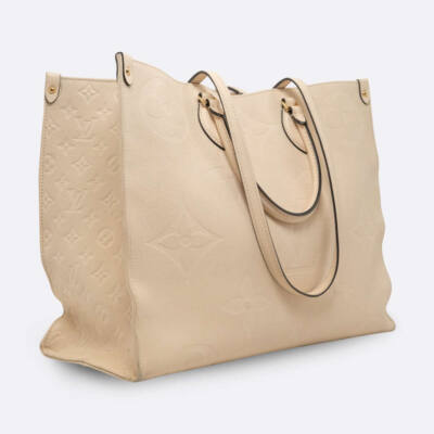 LOUIS VUITTON OnTheGo ON THE GO BAG GM BEIGE CALF