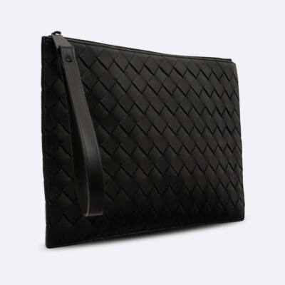 BOTTEGA VENETA CLUTCH MEDIUM BLACK CALF