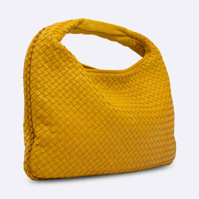 BOTTEGA VENETA HOBO INTRECCIATO LARGE YELLOW CALF