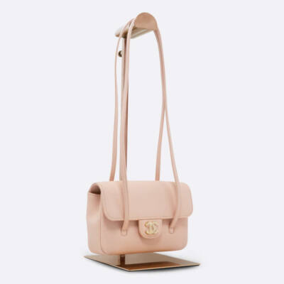 CHANEL PREPPY COCO FLAP BAG MINI PINK SHINY CALFSKIN