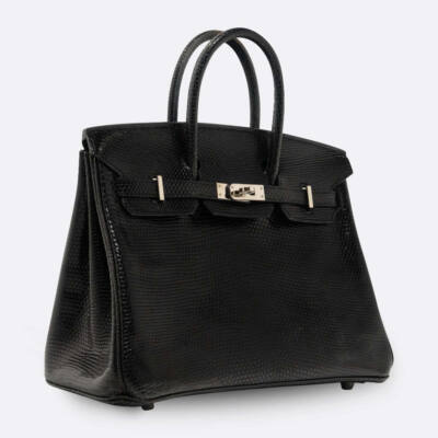 HERMES BIRKIN 25 BLACK LIZARD