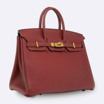 HERMES BIRKIN 25 ROUGE GRENAT TOGO