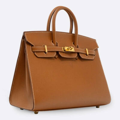 HERMES BIRKIN SELLIER 25 GOLD EPSOM