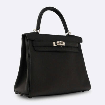 HERMES KELLY RETOURNE 25 BLACK TOGO