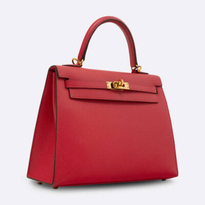 HERMES KELLY SELLIER 25 ROSE EXTREME EPSOM