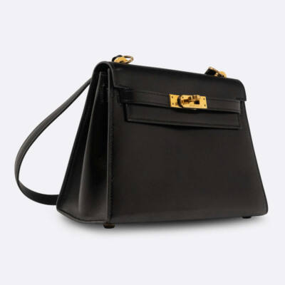 HERMES MINI KELLY MINI BLACK BOX CALF