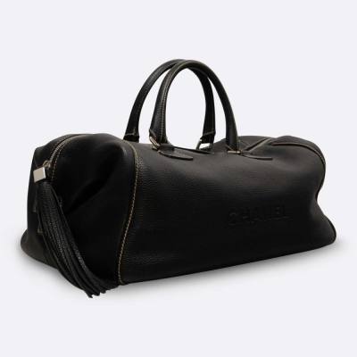 CHANEL BOSTON BAG LARGE BLACK CALF