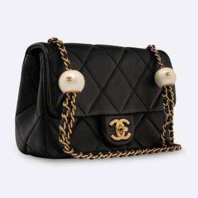 CHANEL FLAP BAG MINI BLACK CALF