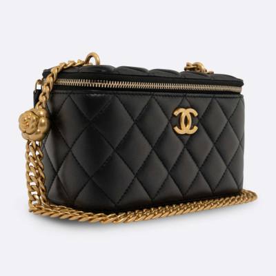 CHANEL VANITY SMALL BLACK LAMBSKIN