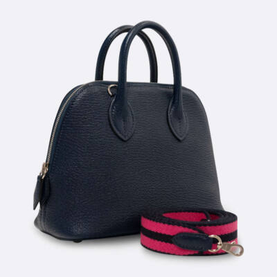 HERMES BOLIDE 1923 MINI NAVY BLUE CHEVRE MYSORE