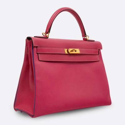 HERMES KELLY RETOURNE 32 ROSE TYRIEN EPSOM