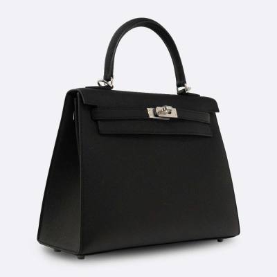 HERMES KELLY SELLIER 25 BLACK EPSOM