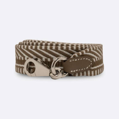 HERMES SANGLE CAVALE BAG STRAP 105CM ETOUPE CANVAS